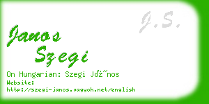 janos szegi business card